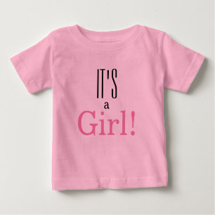 T-shirt Pour Bébé C'est une fille ! Drôle Genre Révéler Rose
