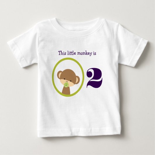 T-shirt Pour Bébé Cet Anniversaire Du Petit Singe (Devant)