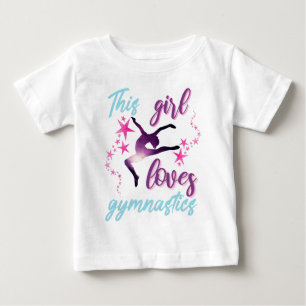 T-shirt Pour Bébé Cette Fille Aime La Gymnastique Étoiles Leap