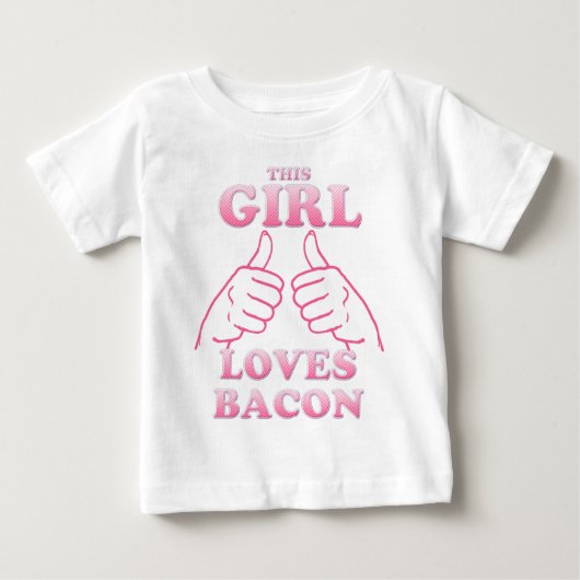 T-shirt Pour Bébé Cette FILLE aime le bacon en rose (Devant)