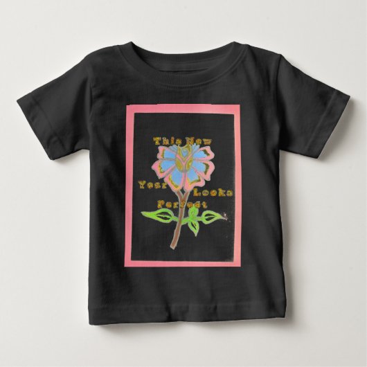 T-shirt Pour Bébé Cette nouvelle année semble parfait floral texte a (Devant)