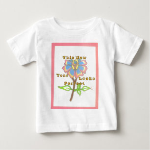 T-shirt Pour Bébé Cette nouvelle année semble parfait floral texte a