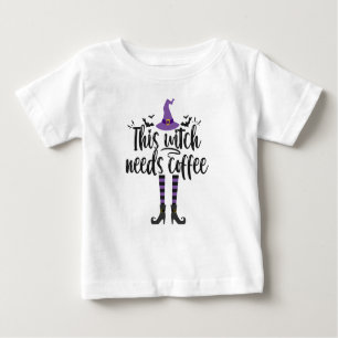 T-shirt Pour Bébé Cette sorcière a besoin de café amusant amateurs d