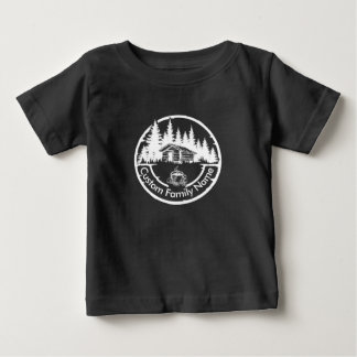 T-shirt Pour Bébé Chalet Cabane Grange Maison | Nom de Famille Perso