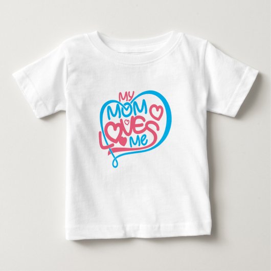 T-shirt Pour Bébé Chaleureux "Ma mère m'aime" Conception spéciale de (Devant)