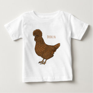T-shirt Pour Bébé Chamois polish chicken cartoon illustration