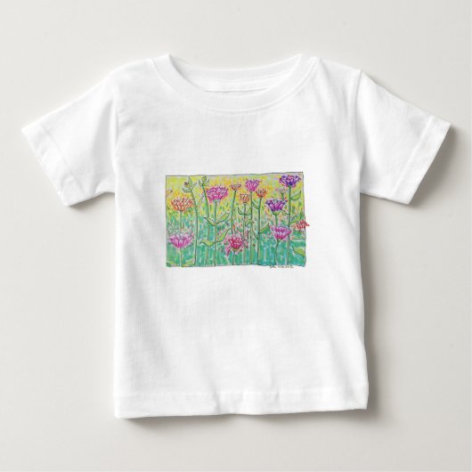 T-shirt Pour Bébé Champ de Fleurs (Devant)