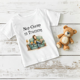 T-shirt Pour Bébé Champ Nap dans la Fête des pères de formation