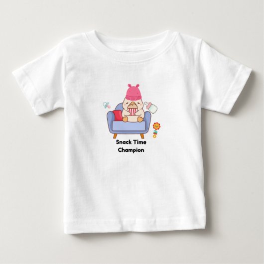 T-shirt Pour Bébé Champion du temps de collation - Bébé mignon (Devant)