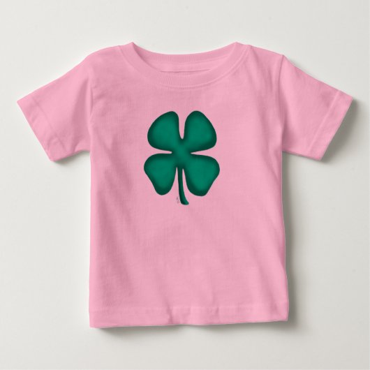 T-shirt Pour Bébé Chance 4 feuilles irlandais Clover rose bébé chemi (Devant)