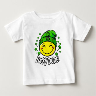T-shirt Pour Bébé Chanceux gars sourire visage St. Patrick’s Day