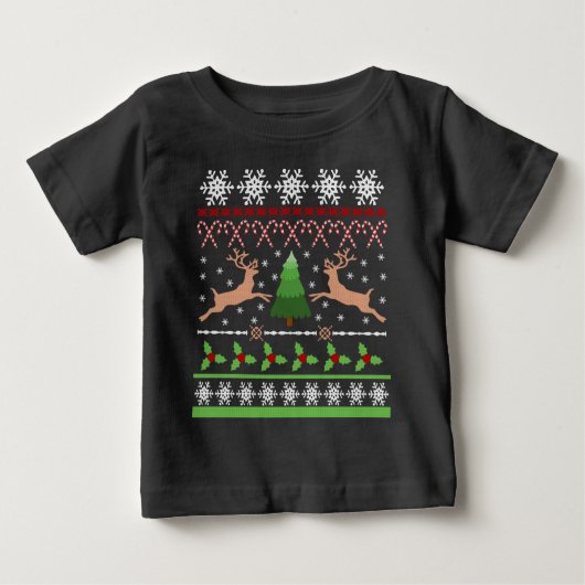 T-shirt Pour Bébé Chandail de Noël moche drôle (Devant)