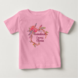 T-shirt Pour Bébé Changer N'Importe Quel Texte Grand-Mère Aime Grand