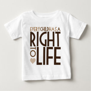 T-shirt Pour Bébé Chaque enfant a un DROIT À LA VIE