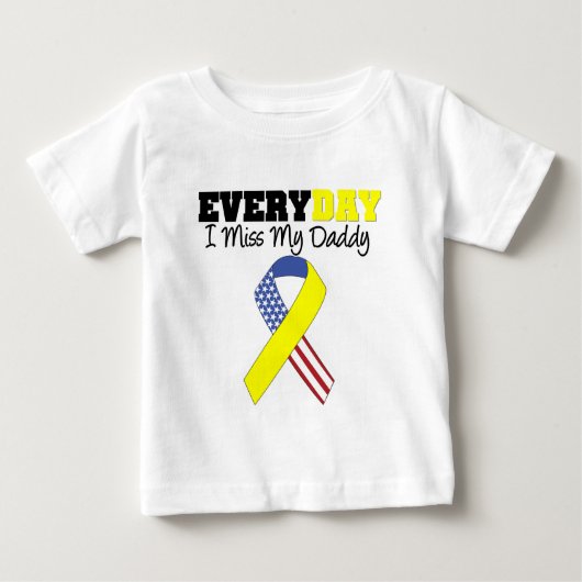 T-shirt Pour Bébé Chaque Jour, Mon Papa Militaire Me Manque (Devant)