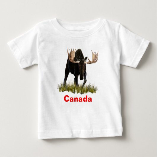 T-shirt Pour Bébé Charging Bull Moose (Devant)
