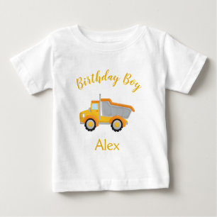 T-shirt Pour Bébé Chariot de construction pour garçon d'anniversaire