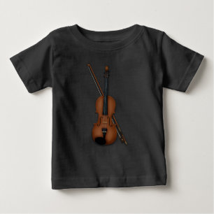 T-shirt Pour Bébé Charming Trompe L'oeil Violon Musique classique