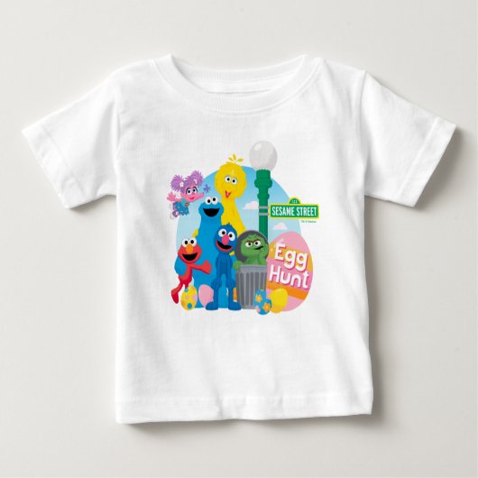 T-shirt Pour Bébé Chasse aux oeufs de Pâques de la rue Sésame (Devant)