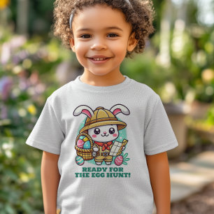 T-shirt Pour Bébé Chasse aux oeufs de Pâques personnalisée lapin mig