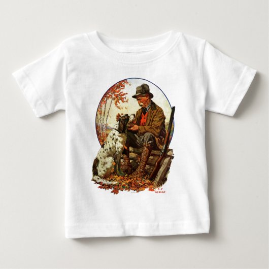T-shirt Pour Bébé Chasseur et épagneul (Devant)