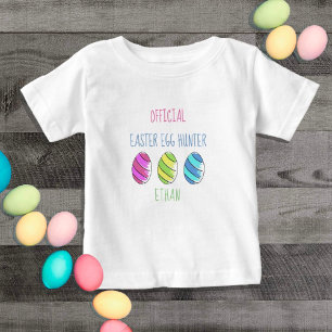 T-shirt Pour Bébé Chasseur officiel d'oeufs de Pâques