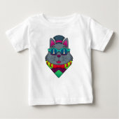 T-shirt Pour Bébé Chat aux échecs avec pièce d'échecs Pawn (Devant)