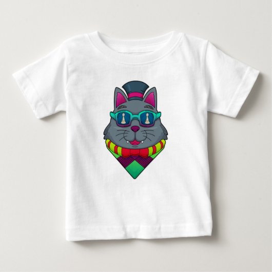 T-shirt Pour Bébé Chat aux échecs avec pièce d'échecs Pawn (Devant)