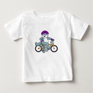T-shirt Pour Bébé Chat avec bicyclette