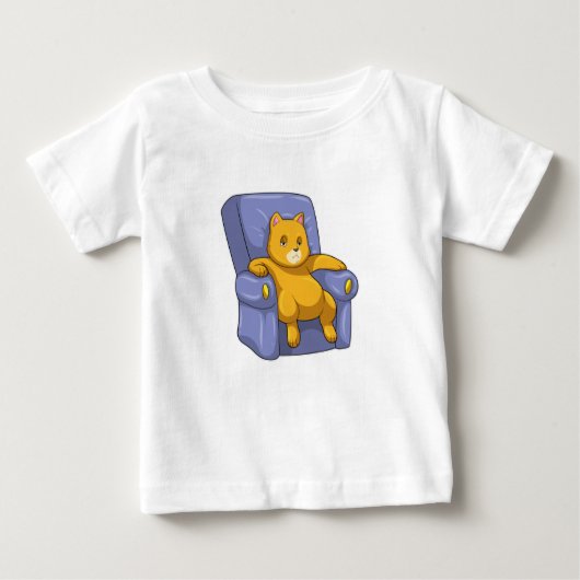 T-shirt Pour Bébé Chat avec canapé (Devant)