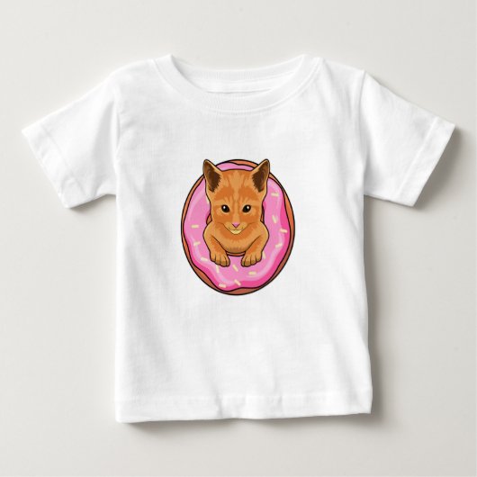 T-shirt Pour Bébé Chat avec Donut (Devant)
