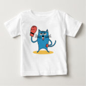 T-shirt Pour Bébé Chat avec gants de boxe (Devant)
