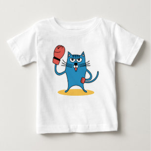 T-shirt Pour Bébé Chat avec gants de boxe