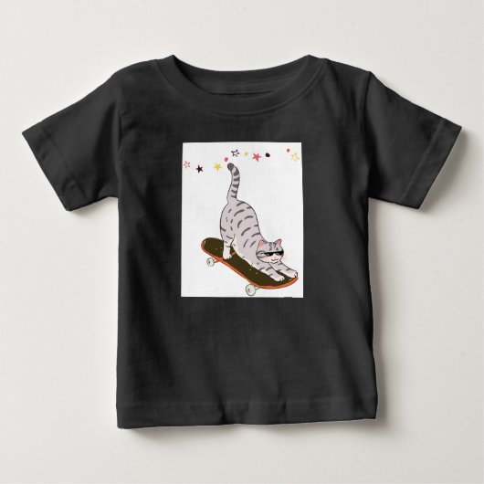 T-shirt Pour Bébé Chat avec la planche (Devant)