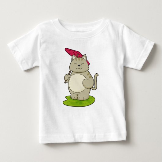 T-shirt Pour Bébé Chat avec parapluie (Devant)