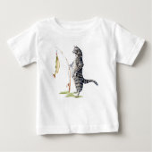 T-shirt Pour Bébé Chat avec poisson (Devant)