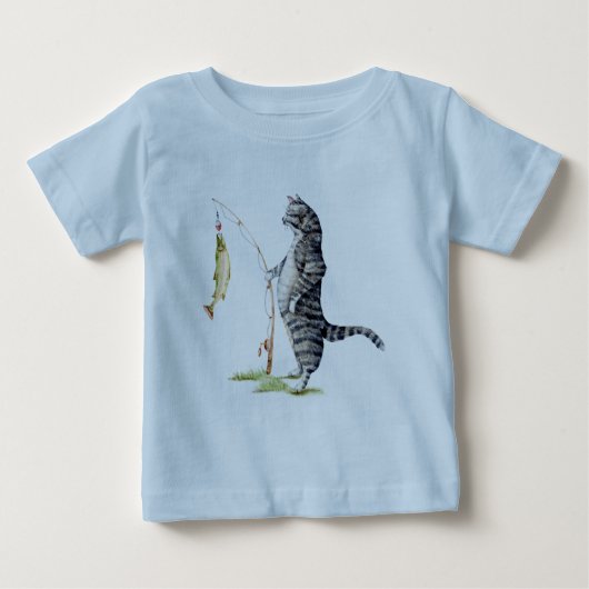T-shirt Pour Bébé Chat avec poisson (Devant)