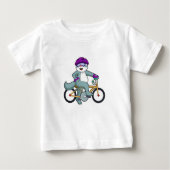 T-shirt Pour Bébé Chat avec vélo (Devant)