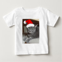 Chat bleu russe de Noël