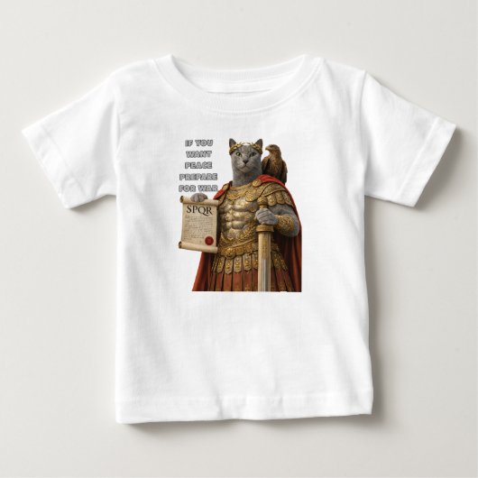T-shirt Pour Bébé Chat César Bleu Russe (Devant)