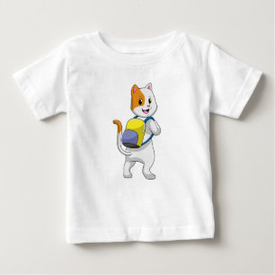 T-shirt Pour Bébé Chat comme randonneur avec sac à dos