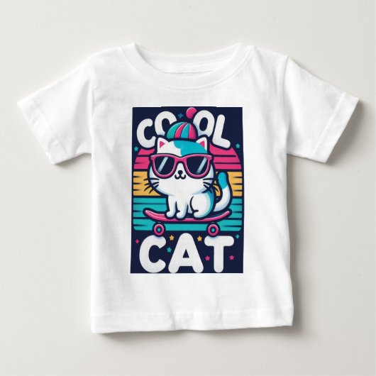 T-shirt Pour Bébé Chat cool (Devant)