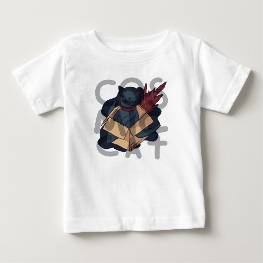 T-shirt Pour Bébé Chat cosmique (Devant)