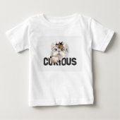 T-shirt Pour Bébé Chat Curieux  (Devant)