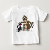 T-shirt Pour Bébé Chat d'amour de singe (Devant)