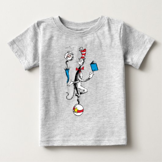 T-shirt Pour Bébé Chat dans la Loi sur l'équilibre Casquette (Devant)