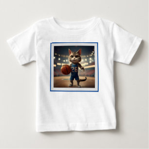 T-shirt Pour Bébé Chat de basket-ball,