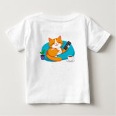 T-shirt Pour Bébé Chat de dessin animé détendu avec télécommande (Dos)