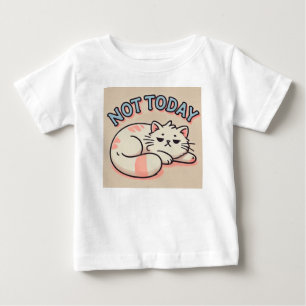 T-shirt Pour Bébé Chat de dessin animé paresseux 