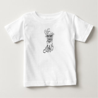 T-shirt Pour Bébé Chat de masquerade d'Halloween en art linéaire noi